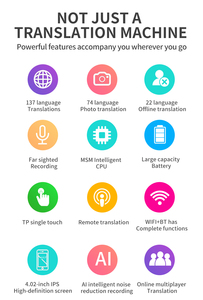 137 <span class=keywords><strong>traduction</strong></span> en temps réel en ligne 22 traducteur de langue hors ligne prise en charge de l'appareil d'enregistrement de photos traducteurs intelligents M12 - Product Image 3