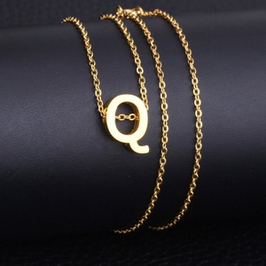 Collar con colgante de letra L barato de 26 letras, collar con dije plateado/dorado - Product Image 6