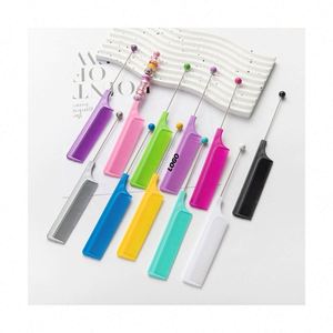 Personalized DIY <b>Beaded</b> Tail Comb <b>Plastic</b> Hair Styling Tool with Fine Teeth for Home & Salon Use - Product Image 1