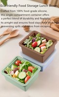Boîte à bento portable étanche pour micro-ondes Boîte à lunch en silicone de forme carrée Cuisine à domicile Grand bac à glaçons en silicone Congélateur Cubes