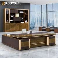 Table de bureau de direction en bois Mobilier de bureau de patron de luxe Table d'affaires Bureau en forme de L Jolie table de bureau