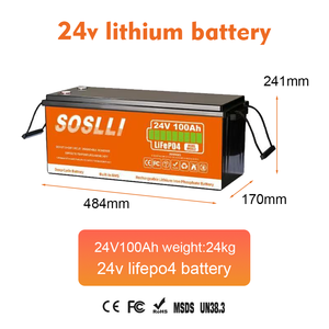 锂电池 24V 50Ah 60Ah 80Ah 100Ah 150Ah 200Ah 300Ah Lifepo4 24V 100Ah 太阳能电池 24V 300Ah 用于轮椅电动工具 - Product Image 3