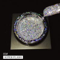 Vinimay Gel de Uñas de Alta Densidad Súper Brillante con Efecto Flash Reflectante, Pintura de Gel para Uñas con Estrellas Brillantes, Gel Holográfico con Purpurina Galáctica