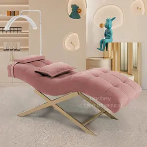 Hochey Best Price Pink Beauty Center Equipment Customized Color Cosmetic Spa Bed Luxury Lash Bed Table