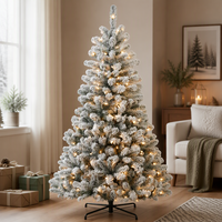 Sapin de Noël Artificiel Personnalisé 1,5-3 m, Branches en PE, Lumières Blanches Préinstallées, Décoration Intérieure de Fêtes, Plusieurs Couleurs Disponibles