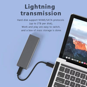 Carcasa de Aluminio <span class=keywords><strong>M2</strong></span> 2280 2260 2242 2230, Adaptador de Carcasa SSD M.2 NVME <span class=keywords><strong>PCIE</strong></span> NGFF <span class=keywords><strong>SATA</strong></span> de Doble Protocolo, Tipo C USB C 3.1 Gen 2 10Gbps - Product Image 5