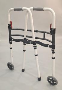 Cadre de marche pliant en aluminium léger/<span class=keywords><strong>Zimmer</strong></span>/Walker avec 2 roues-Hauteur réglable-Mécanisme de pliage simple - Product Image 6