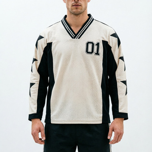 Camiseta de Verano para Hombre, Estilo Urbano, con Estampado de Cinco Estrellas, Manga Corta, 120GMS, Malla Transpirable, Tipo Jersey de Fútbol - Product Image 4