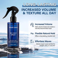 Spray capillaire texturisant et volumisant au sel marin bio pour hommes, marque privée, pour des ondulations fortes, hydratation intense et brillance naturelle