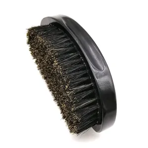 Men Boar Bristle Beard Mustache Styling Brush Military Hard Round Wood Natural Premium Men Beard Brush