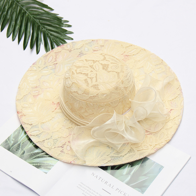 4796 Women Organza Derby Church Hat Rose Flower Wedding Tea Party LUDLZ Women Kentucky Derby Organza Flower Wide Brim  main image 3