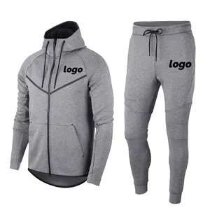 Sport wear fitness jogging suit on line customization 100% Cotton anti-shrink mens premium sweatsuirt track suits sets