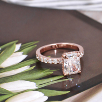 Bague de Fiançailles Tianyu Moissanite Taille Radiant Certifiée GRA 2ct 3ct Moissanite Plaqué Or Argent 925 pour Femme