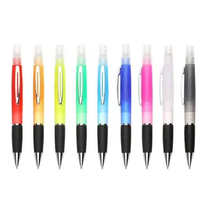 New Design Portable Pocket 3.5ml Hand Sanitizer Plastic Ball Pen With Rubber Grip Perfume Bottle Ballpoint Pen