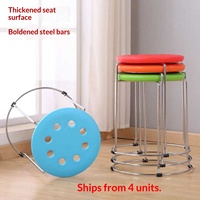 Tabouret en plastique épaissi à design moderne pour la maison et la restauration, moulé par soufflage, à huit trous, vente en gros