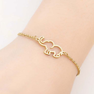 Fashion Vintage Gold <strong>Silver</strong> 316 Surgical Stainless Steel <strong>Adjustable</strong> Animal Charm and Elephant Shaped Jewelry <strong>Bracelet</strong> - Product Image 3