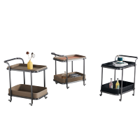 Table de canapé double face avec chariot de rangement mobile, meuble de salon personnalisé, étagère d'angle