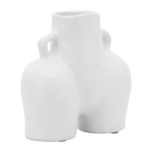 Vaso in ceramica a forma di mezzo corpo astratto, moderno, in gres, per decorare il soggiorno - Product Image 3