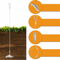 Kit d'ancrage de racine, Ancrage à bec de canard avec tige de fixation et sangle à cliquet pour la stabilisation des arbres, des palmiers et des aménagements paysagers