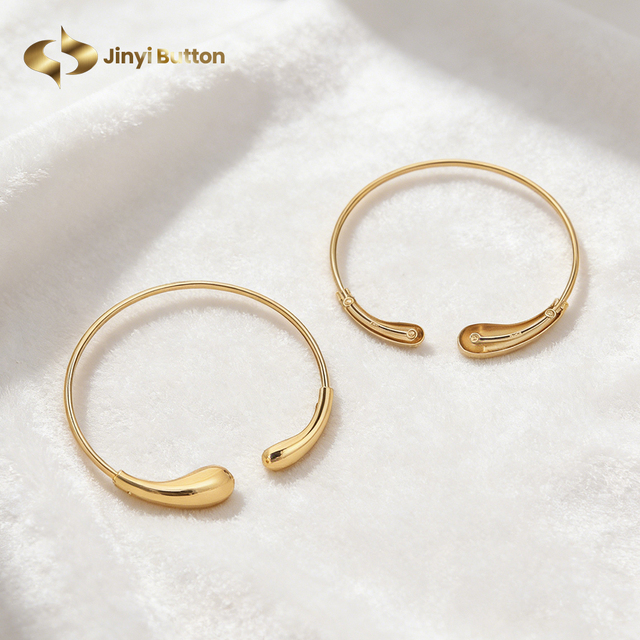 Jinyi Factory Metal Halter Rigid Water Droplets U-Shaped Collar Connector Ring Dress Decorative Metal Buckle for Women Clothing