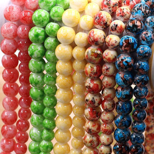 Perles de verre <span class=keywords><strong>fantaisie</strong></span> rondes colorées de 6 couleurs, 8 mm et 10 mm, avec trous, accessoires, perles en vrac pour bijoux et bracelets - Product Image 5
