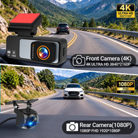 Caméra de véhicule 4K IPS à double objectif 3,2 pouces, caméra de tableau de bord avant/arrière HD, GPS, WiFi 5G, accessoires de voiture, enregistreur de conduite, boîte noire jour/nuit