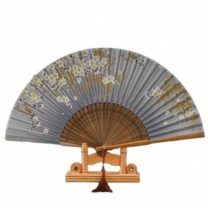 Abanicos Plegables de Bambú de Alta Calidad de 21 cm, al Mejor Precio, de Larga Duración, con Hermosa Decoración de Flores Talladas y Pintadas, Portátiles - Product Image 4