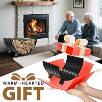 Nouveau support à bois de chauffage en fer noir à ligne incurvée, étagère de rangement pour bois et bûches, porte-bois de chauffage le plus vendu en Europe et en Amérique