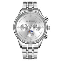 Montre à quartz pour homme sur mesure, étanche, tendance, avec affichage des phases lunaires, trois aiguilles de 10 mm, bracelet en acrylique, best-seller pour l'exportation
