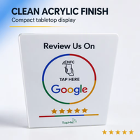 Support de table NFC Google Review en acrylique avec code QR pour les entreprises, restaurants, cafés, hôtels – Optimisez les avis clients