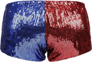 Shorts taille mi-haute HDE pour femme, à sequins métalliques, pour costumes Harley, Misfit, Moto et <span class=keywords><strong>Biker</strong></span>, ou Halloween - Product Image 4