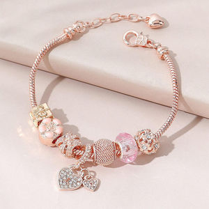 Pulseras con Colgante <span class=keywords><strong>de</strong></span> Trébol y Candado <span class=keywords><strong>de</strong></span> Corazón, Cadena Fátima, Joyería Fina para Mujer, Brazaletes con Dijes Elegantes y a la Moda - Product Image 2