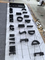 Letras Retroiluminadas Pintadas en Acero Inoxidable 304 Negro, Alta Calidad, Alta Valoración por los Clientes, Señalización Personalizada para Exteriores