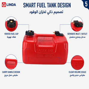 Tanque de Combustible Marino Portátil Linda Rojo de 12L/24L, Tanque de <span class=keywords><strong>Gasolina</strong></span> de HDPE de Alta Resistencia para Motor Fuera de Borda de 2 Tiempos, para Barcos de Pesca - Product Image 4