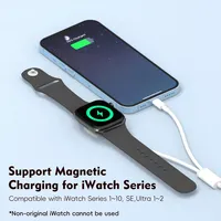 Câble de charge 2-en-1 pour montre et iPhone, chargeur portable de voyage pour Watch SE/ 1~10/Ultra