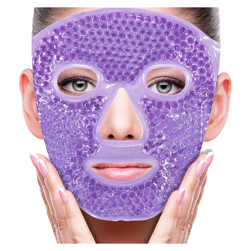 Masque facial de partie de gel froid chaud réutilisable personnalisé pour refroidir les masques faciaux de refroidissement de visage entier