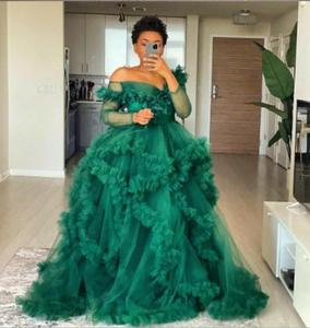 2025 élégant à manches longues épaules dénudées Tulle <span class=keywords><strong>robe</strong></span> femmes luxe maille Banquet <span class=keywords><strong>robe</strong></span> grand gâteau jupe Performance <span class=keywords><strong>grande</strong></span> <span class=keywords><strong>taille</strong></span> <span class=keywords><strong>robe</strong></span> - Product Image 2