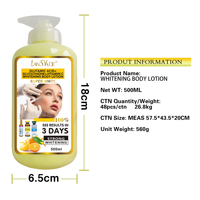 Vente en gros Lotion hydratante 500ml avec vitamine C Bpdy Lotion pour le corps blanchissante forte