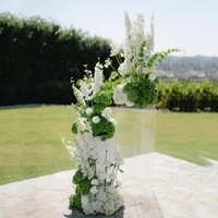 Arrangement floral personnalisé de luxe en soie blanche et verte, hydrangeas artificiels, centre de table pour mariage, cérémonie, réception, décoration d'événements