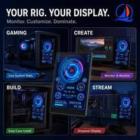 Écran secondaire PC IPS 3,5 pouces OEM, moniteur USB à connexion directe avec tableau de bord CPU/GPU/RAM et thèmes dynamiques pour la vente en gros