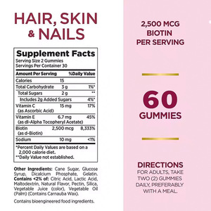 Trending Private Label Suplementos de belleza para el cuidado de la piel y la prevención de la pérdida del cabello Fórmula en forma de dosificación de caramelos de goma - Product Image 4