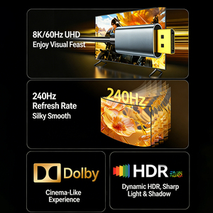 Cable de Fibra Óptica DP a <span class=keywords><strong>HDMI</strong></span>, 1, <span class=keywords><strong>1.5</strong></span>, 2, 3 Metros, Monitor, Mini Tarjeta de Captura de Video USB-C, Video <span class=keywords><strong>2.1</strong></span> Tipo C VGA 4K 8K - Product Image 2