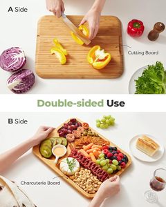 Charcuterie bamboe kaasplank voor hapjes, draagbaar cadeau, hartvormig kaasplank mes vork set bamboe - Product Image 4