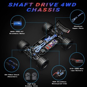 VRX Racing RH818 <span class=keywords><strong>COBRA</strong></span> 1/8 4WD Brushless RC Truck 65KM/H Alta Velocità 3S Potente Monster Truck Off-Road Bashing RTR - Product Image 1