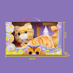 Personalizado educativo interactivo de peluche eléctrico lindo gatitos mascota sonido parlante biberón madre gato juguete para bebé - Product Image 6