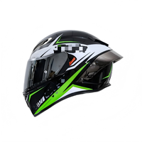 Casque intégral de moto en fibre de carbone électro-plaqué, certifié 3C, double visière, casque d'hiver pour toutes les motos