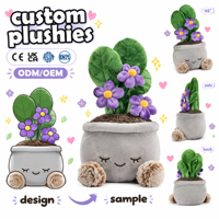 Jouet en peluche plante, pot de fleurs souriant, poupée en peluche, jouet doux, mascotte, décoration personnalisée OEM, cadeau, vente en gros, fournisseur d'usine ODM