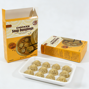 Caja de Embalaje de Alimentos Personalizada de Papel Kraft para Rollitos de Primavera Congelados, Calamares, Mariscos, Pollo, Dumplings y Cuartos de Muslo de Pollo - Product Image 1