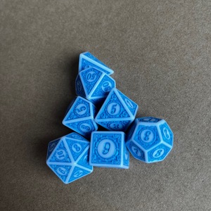 Hot Bán Sang Trọng Retro Cổ Rắn Màu Trắng Dot Màu Đồ Họa Dầu Vuông Đa Diện Xúc Xắc Trò Chơi Bảy Bộ Mô Hình Phức Tạp Acrylic - Product Image 4