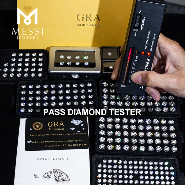 Messi Perhiasan GRA Moissanite Batu Berlian D EF GH Longgar Moissanite